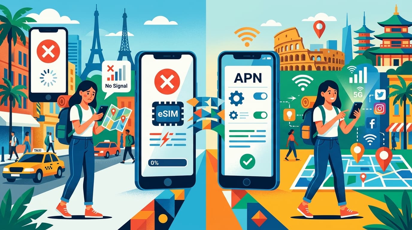 eSIM APN 수동 설정: 데이터 연결 복구 방법 · 설정값 정리